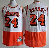 Lakers 24 Kobe Bryant White Orange Split Hardwood Classics Jersey,baseball caps,new era cap wholesale,wholesale hats